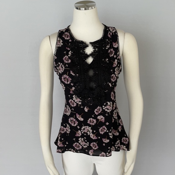 NWOT WHBM Floral Lace Print Top Size XS Petite - Picture 5 of 16